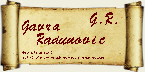 Gavra Radunović vizit kartica